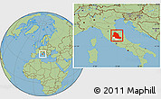 Savanna Style Location Map of Perugia, highlighted parent region