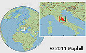 Savanna Style Location Map of Perugia