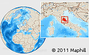 Shaded Relief Location Map of Perugia