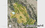 Satellite Map of Perugia, semi-desaturated