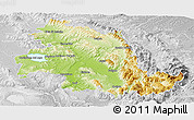 Physical Panoramic Map of Perugia, lighten, desaturated