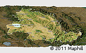 Satellite Panoramic Map of Perugia, darken