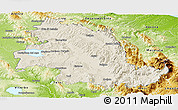 Shaded Relief Panoramic Map of Perugia, physical outside