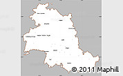 Gray Simple Map of Perugia, cropped outside