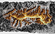 Physical 3D Map of Valle d'Aosta, darken, desaturated