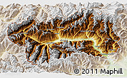 Physical 3D Map of Valle d'Aosta, lighten