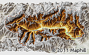 Physical 3D Map of Valle d'Aosta, lighten, semi-desaturated