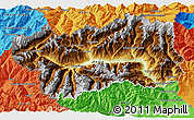 Physical 3D Map of Valle d'Aosta, political outside