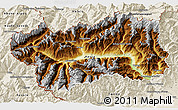 Physical 3D Map of Valle d'Aosta, shaded relief outside