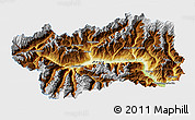 Physical 3D Map of Valle d'Aosta, single color outside