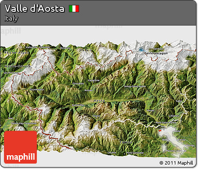 Satellite 3D Map of Valle D'Aosta