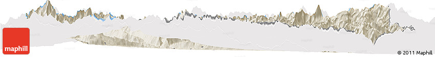 Shaded Relief Horizon Map of Valle D'Aosta, single color outside