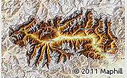 Physical Map of Valle d'Aosta, lighten