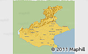 Savanna Style 3D Map of Veneto, single color outside