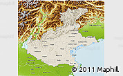 Shaded Relief 3D Map of Veneto, physical outside