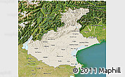 Shaded Relief 3D Map of Veneto, satellite outside