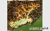 Physical 3D Map of Belluno, darken