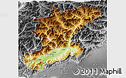 Physical 3D Map of Belluno, desaturated