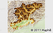 Physical 3D Map of Belluno, lighten