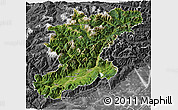 Satellite 3D Map of Belluno, desaturated