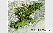 Satellite 3D Map of Belluno, lighten