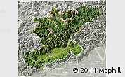 Satellite 3D Map of Belluno, lighten, semi-desaturated