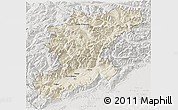 Shaded Relief 3D Map of Belluno, lighten, semi-desaturated