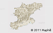 Shaded Relief 3D Map of Belluno, single color outside