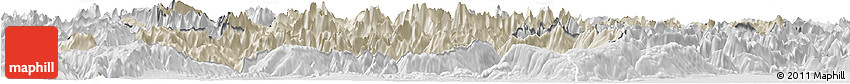 Shaded Relief Horizon Map of Belluno, lighten, desaturated