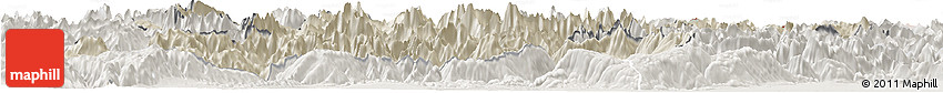 Shaded Relief Horizon Map of Belluno, lighten