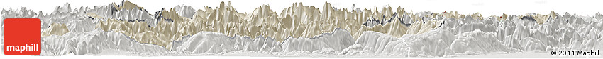 Shaded Relief Horizon Map of Belluno, lighten, semi-desaturated