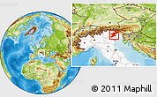 Physical Location Map of Belluno, highlighted country