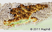 Physical Panoramic Map of Belluno, lighten