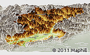 Physical Panoramic Map of Belluno, lighten, semi-desaturated