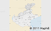 Classic Style Map of Veneto, single color outside