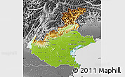 Physical Map of Veneto, desaturated