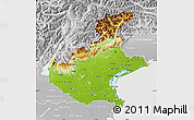 Physical Map of Veneto, lighten, desaturated