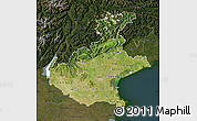 Satellite Map of Veneto, darken