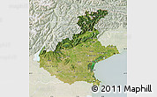 Satellite Map of Veneto, lighten