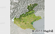 Satellite Map of Veneto, lighten, semi-desaturated