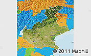 Satellite Map of Veneto, political outside