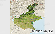 Satellite Map of Veneto, shaded relief outside