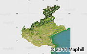 Satellite Map of Veneto, single color outside