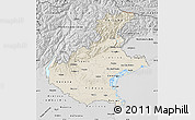 Shaded Relief Map of Veneto, desaturated