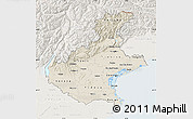 Shaded Relief Map of Veneto, lighten