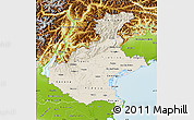 Shaded Relief Map of Veneto, physical outside