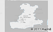Gray 3D Map of Padova, single color outside