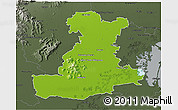 Physical 3D Map of Padova, darken, semi-desaturated