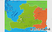 Physical 3D Map of Padova, political outside