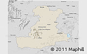 Shaded Relief 3D Map of Padova, desaturated